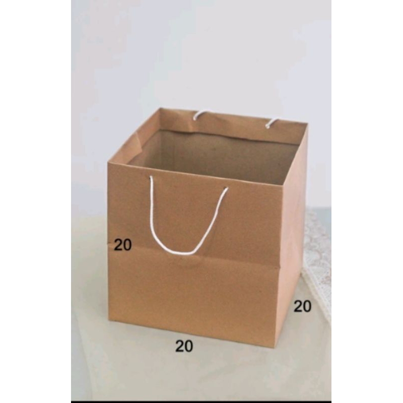 

paper bag polos Kraft untuk dus 20x20 isi 12 pcs