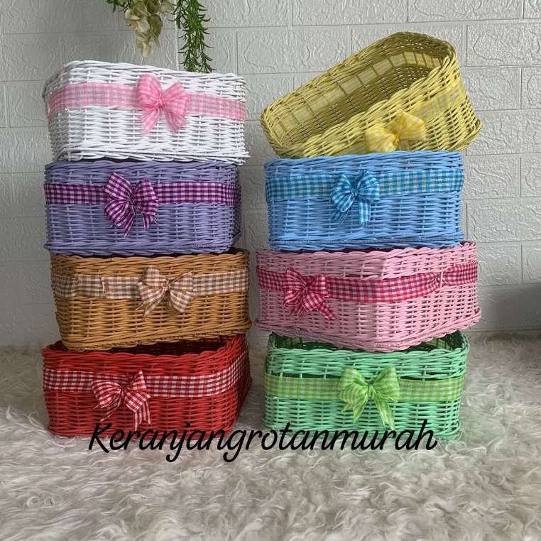 Kotak Keranjang Parcel Pita/Parcel Rotan/Parcel Murah/Rotan Murah