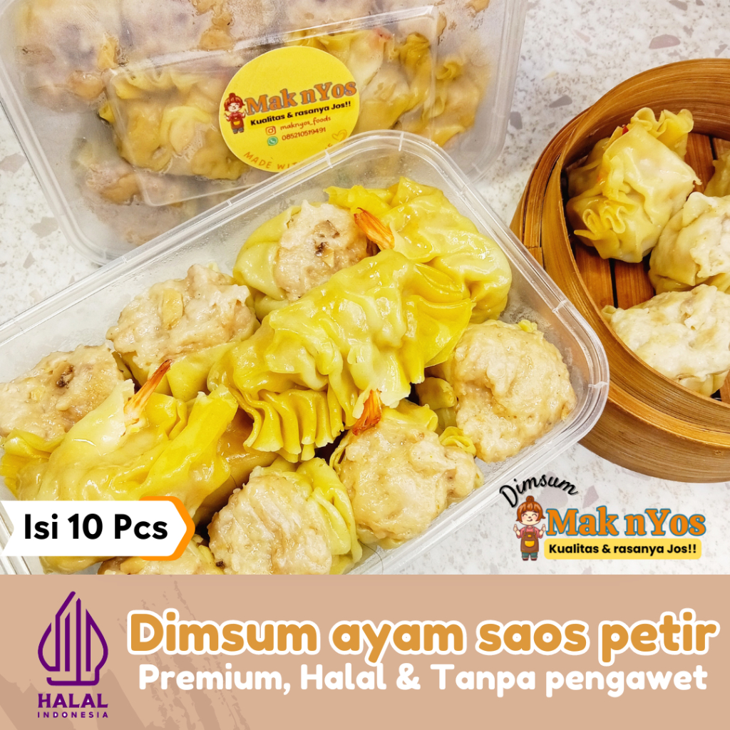 

Premium Dimsum isi 10| Home made dengan saos petir Dimsum Siomay Ayam |Halal, Juicy,tanpa pengawet