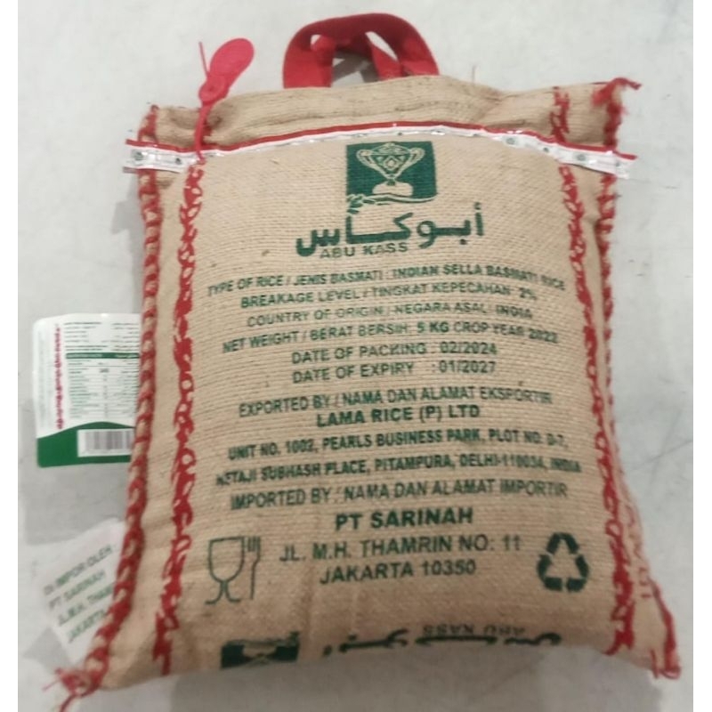 

New Baru Beras Basmati Abu Kass 5kg Exp : 01/2027