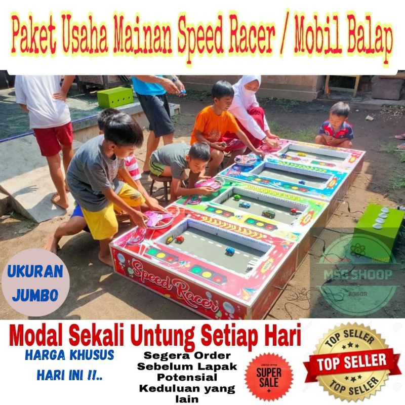 Paket Usaha Mainan Speed Racer - Mobil Balap - Wahana Permainan Anak - Rental Pasar Malam - Mainan E