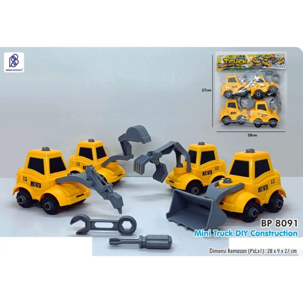 MAINAN DIY TRUCK KONSTRUKSI MINI BP8091