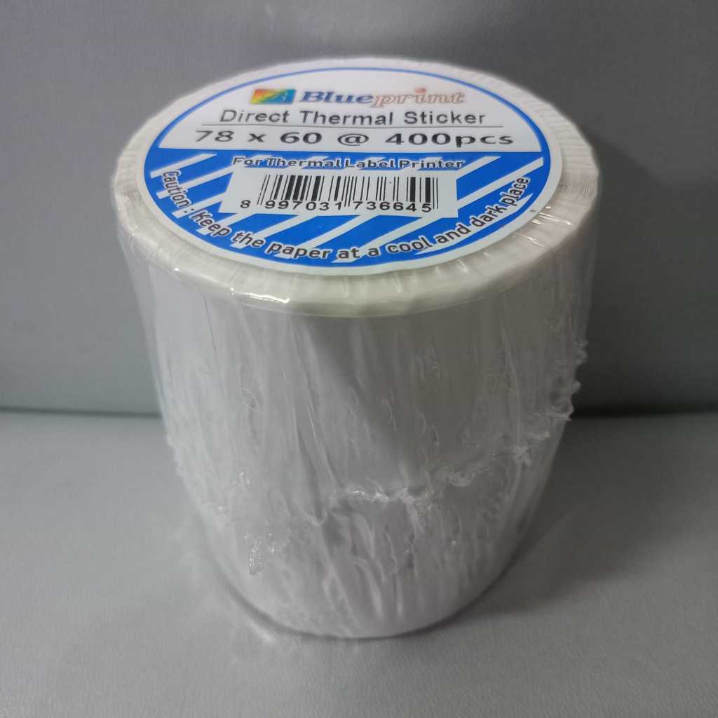 

Direct Thermal Sticker BLUEPRINT 78x60 mm 1 Line Isi 400 pcs Kertas Termal Label Stiker