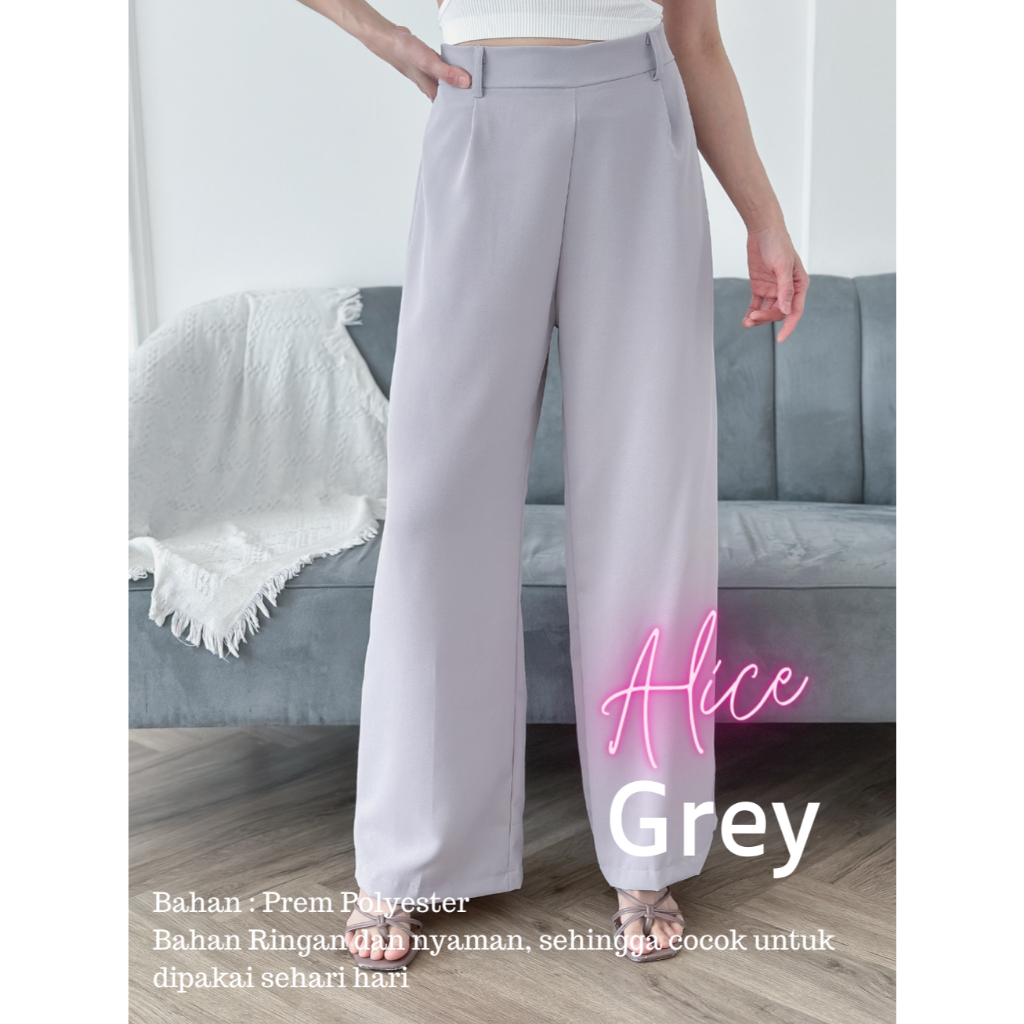 Cammomile ALICE Grey Abu Celana 031904024 Fashion wanita / Celana Kantor / Celana Kerja wanita