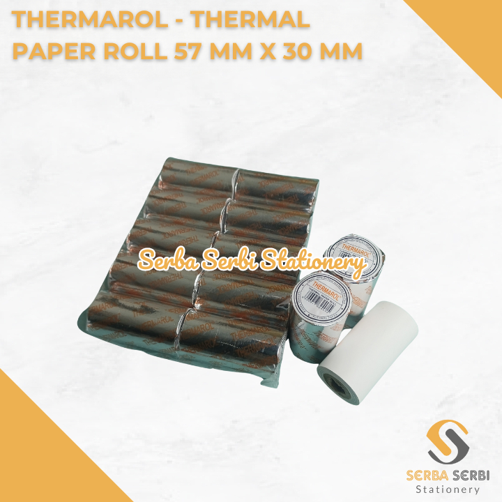 

GROSIR (1 BIJI) THERMAROL - THERMAL PAPER ROLL / TELSTRUK / KERTAS STRUK KASIR 57 MM X 30 MM / 57X30 MM / 58 MM X 30 MM / 58X30 MM