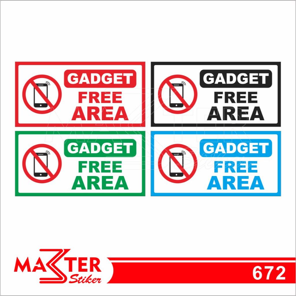 

672 - Stiker Gadget Free Area, Sticker Vinyl, Premium, Tahan Air, Termurah, dan Bisa Custom