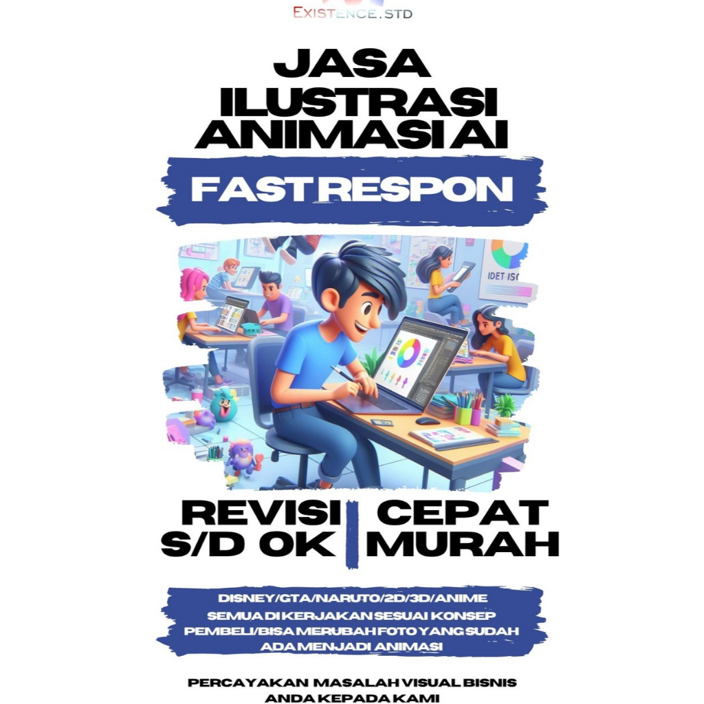 Jasa desain AI Animasi Disney/Gta/naruto/2d/3d/anime dll