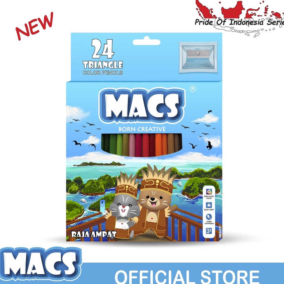 

Macs Pensil Warna Raja Ampat 24 Color Pencils ART W4T8