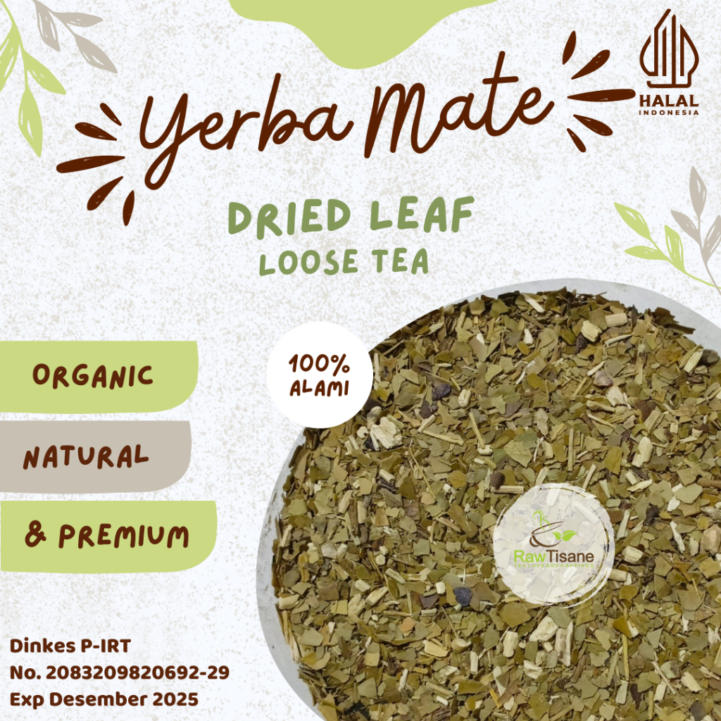 

RAW TISANE Yerba Mate Tea / Brazilian Yerba Mate / Mate Rancho / Teh Daun Yerba Mate Isi 250 Gram