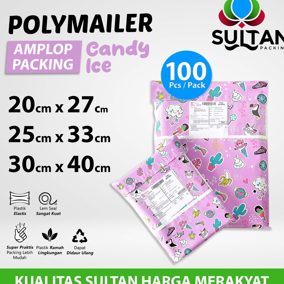 

Polymailer Polimailer Amplop Plastik Packing Motif Candy Rusfet PACK ART Q2D6