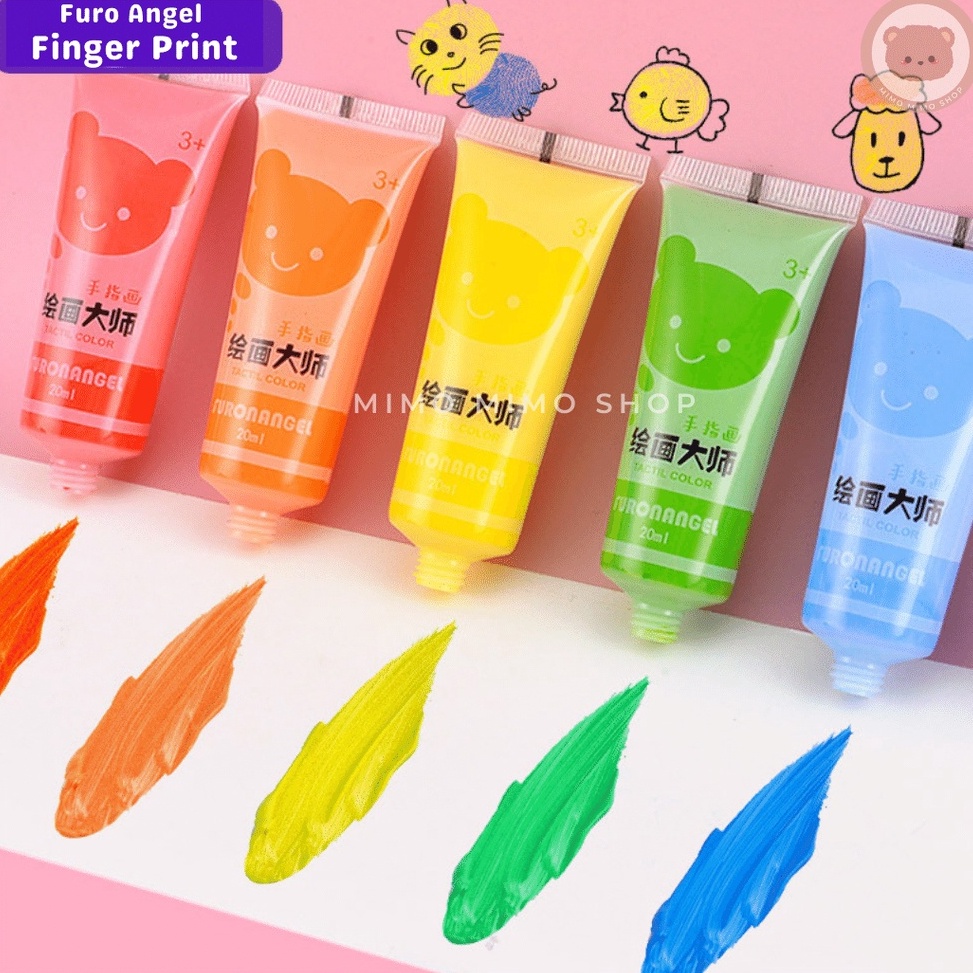 

FURO ANGEL FINGER PAINT WASHABLE CAT TANGAN WARNA NON TOXIC SET EDUKASI ANAK ART P5O8