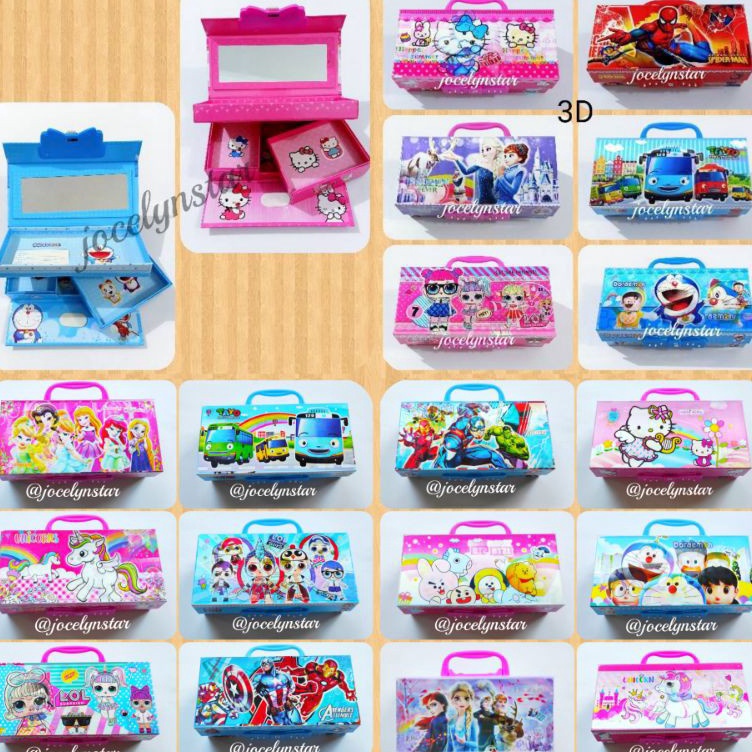 

3D Kotak pensil pin kode tempat pensil karakter hologram3D stationery case ART F6L9