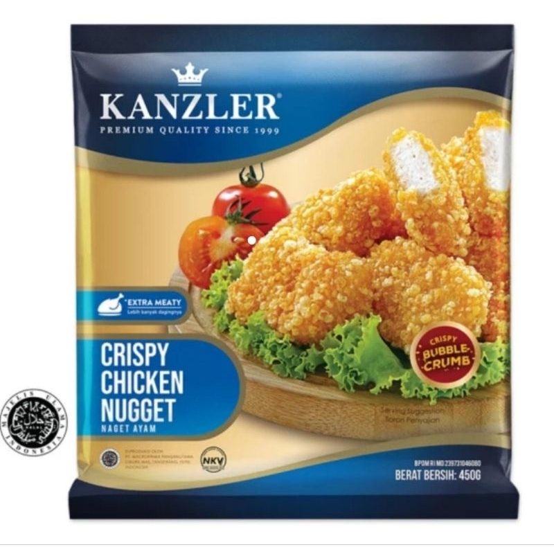 

Cemilan Lauk Kanzler Chicken Nugget Nuget Naget Kanzler Ayam Crispy Lezat 450gr gr gram