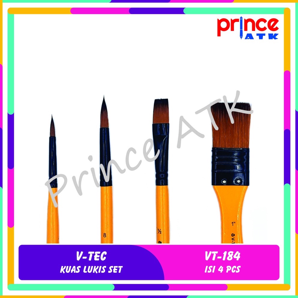 

VTEC KUAS LUKIS SET VT184 ISI 4 PCS ART H3D2