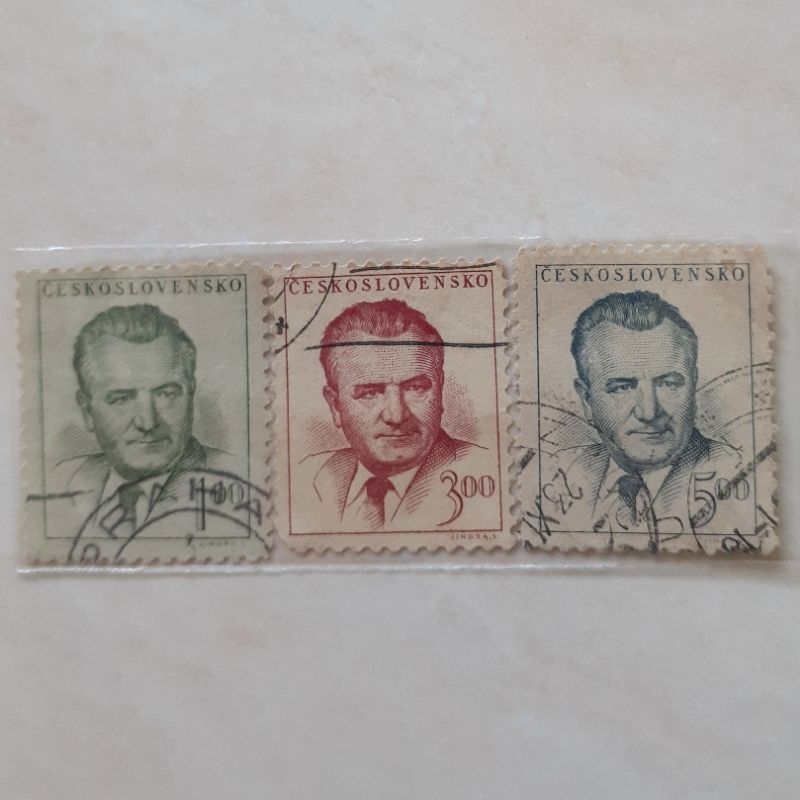 

Perangko Cekoslowakia President Gottwald Tahun 1948-1953 set 3pcs
