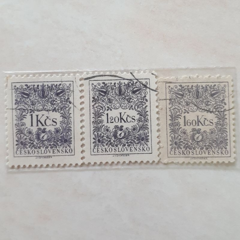 

(A) Perangko Celoslowakia Postage Due Stamps (1954-1963) Tahun 1954-1955 set 3pcs
