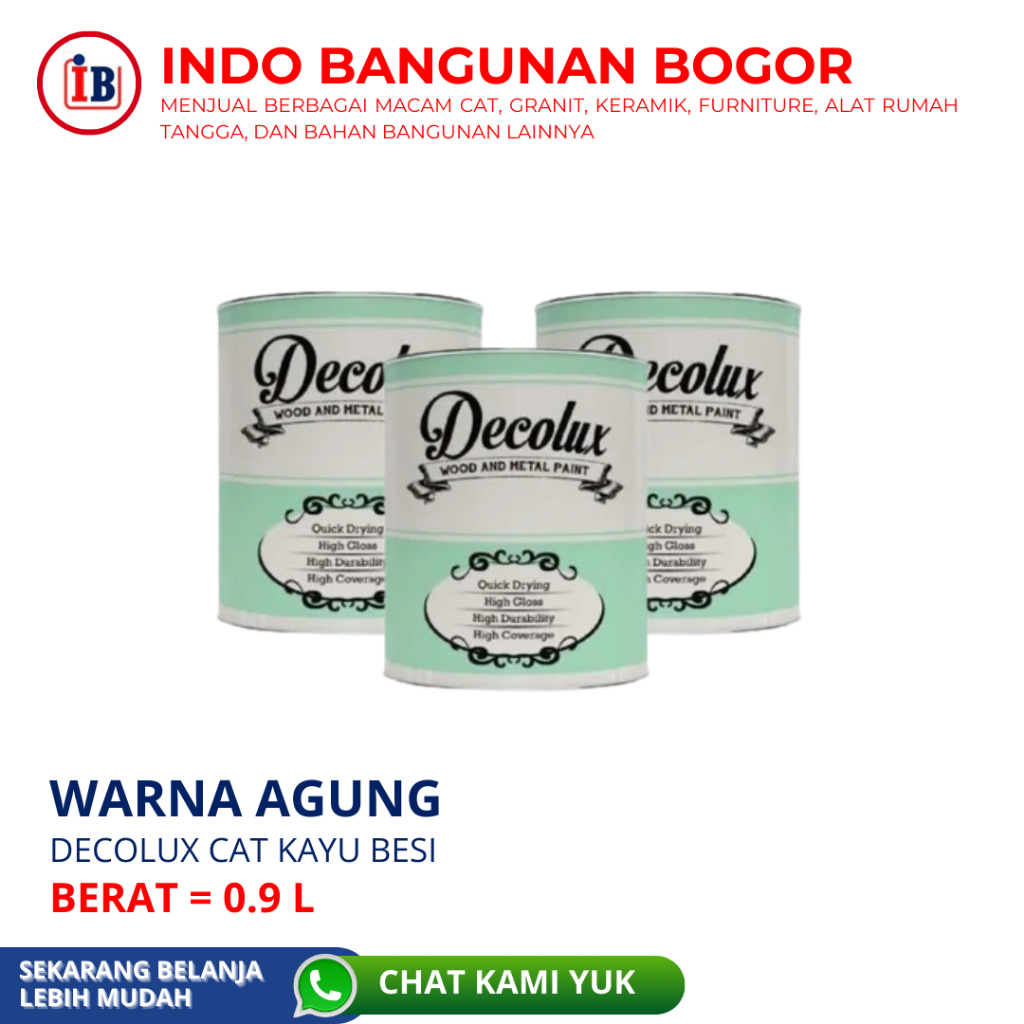 DECOLUX CAT KAYU BESI 0,9 L