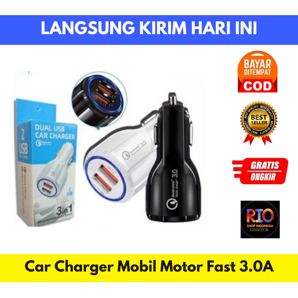 Car Charger / Charger HP Mobil / Car Charger Mobil Motor Fast 3.1A