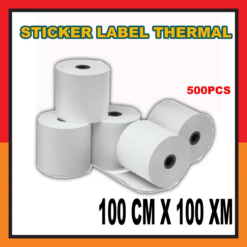 

Label Thermal 100x100mm Roll / Sticker Label Barcode Isi 500pcs Premium