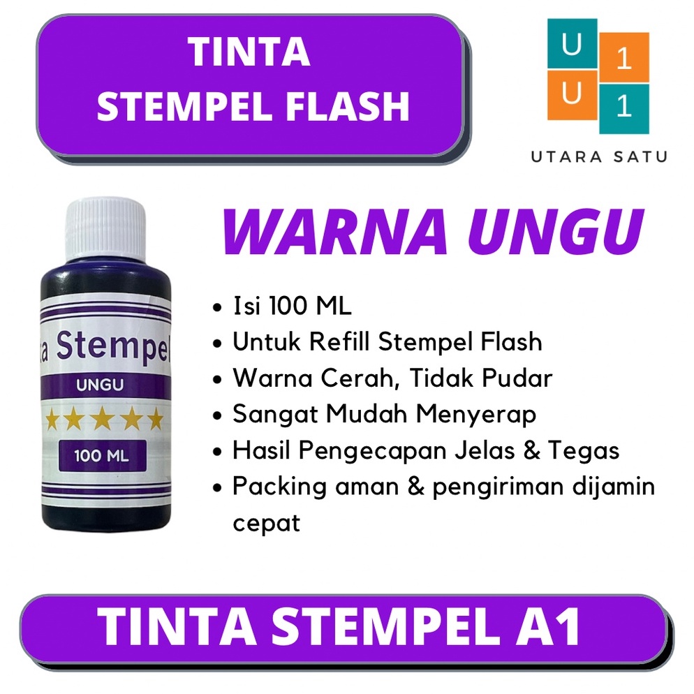 

Tinta Stempel Flash Warna Ungu Violet 1 ML ART U2R4