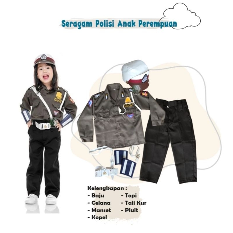 BAJU POLISI ANAK PEREMPUAN CELANA / ROK