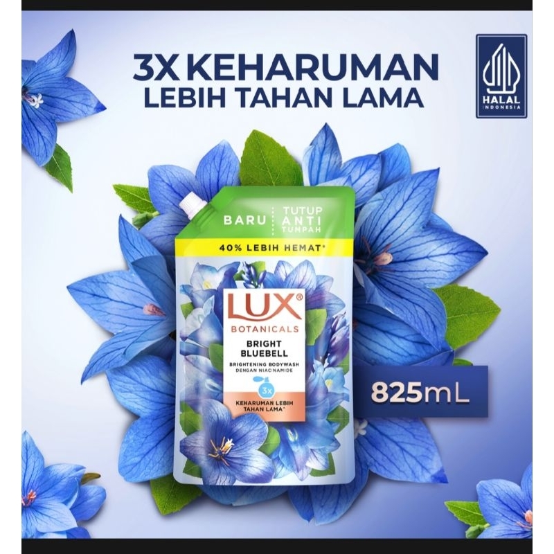 SABUN MANDI CAIR LUX Botanical 800 ML BRIGHT BLUE BELL  KEMASAN BARU ANTI TUMPAH