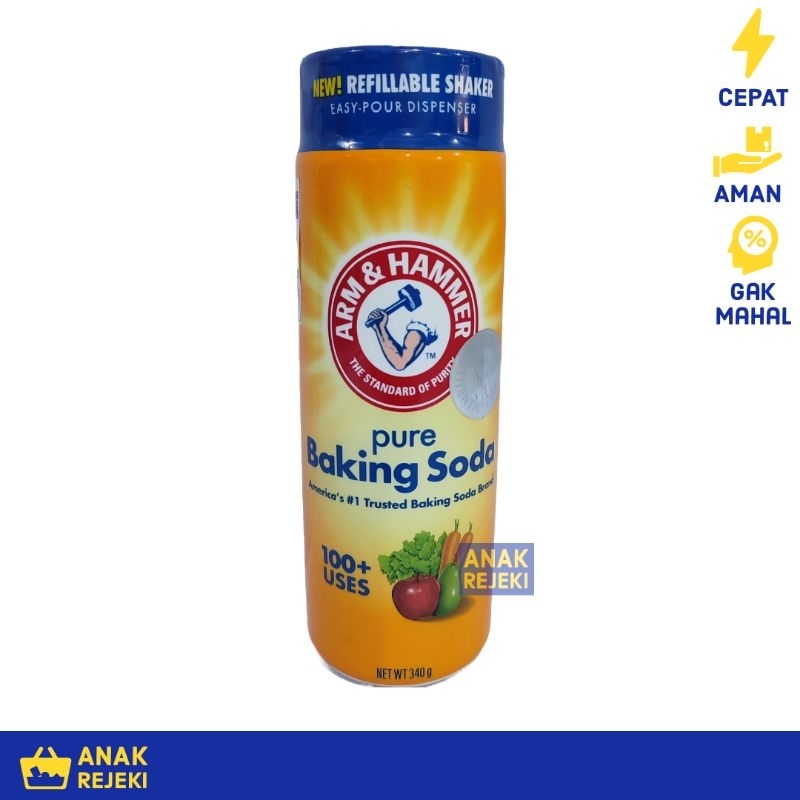 

Arm & Hammer Pure Baking Soda Shaker 340gr - Serbaguna Soda Kue USA