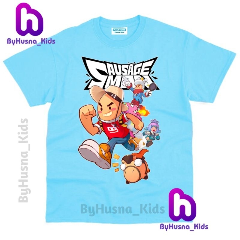 BAJU ANAK KAOS ANAK GAME SAUSAGE MAN SOSIS MAN GAME SAUSAGEMAN SKINS GAME ATASAN ANAK UNISEX COWO CE