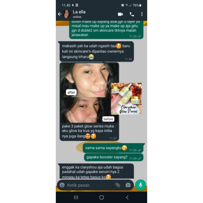 ClARYSHOU GLOW SERIES PREMIUM, cream glow&anti aging BPOM