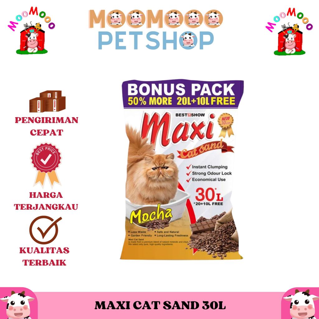 Pasir Maxi Cat Sand 30L - Pasir Kucing Wangi Gumpal / Cat Sand