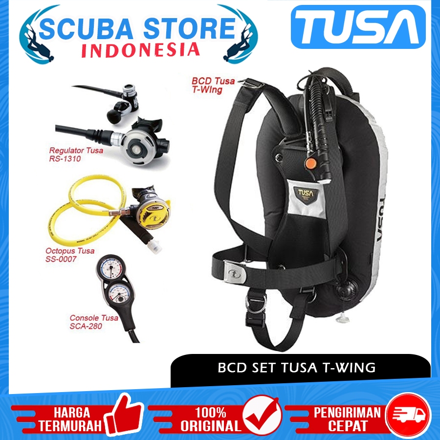 Paket BCD Set Package Tusa T-Wing Regulator RS1310 Octopus SS-0007 Console Pressure Gauge 2 in 1 SCA-280