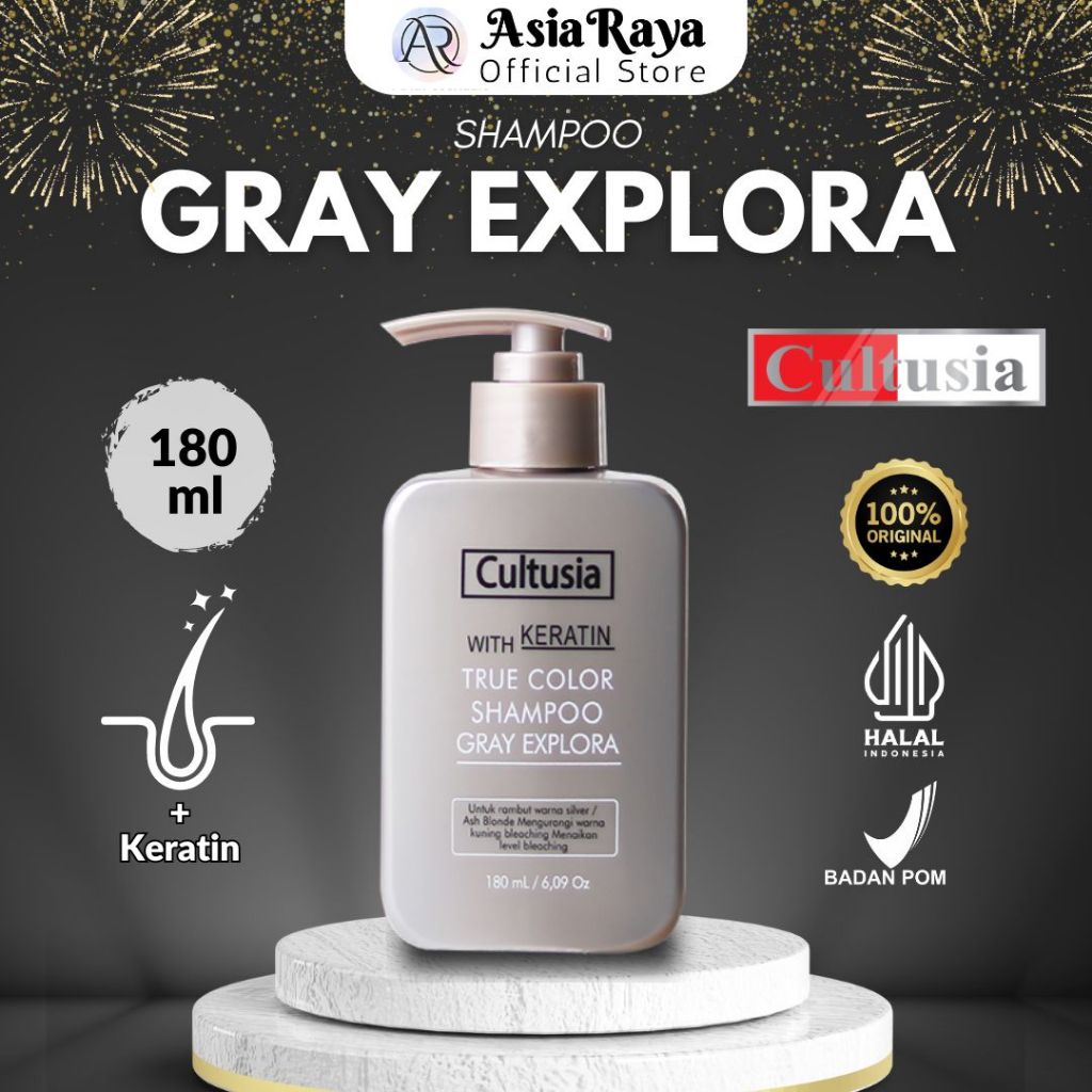 Cultusia True Color Shampo Gray Explora | Rainbow Flow |180 ML Sampo Shampoo Bleaching