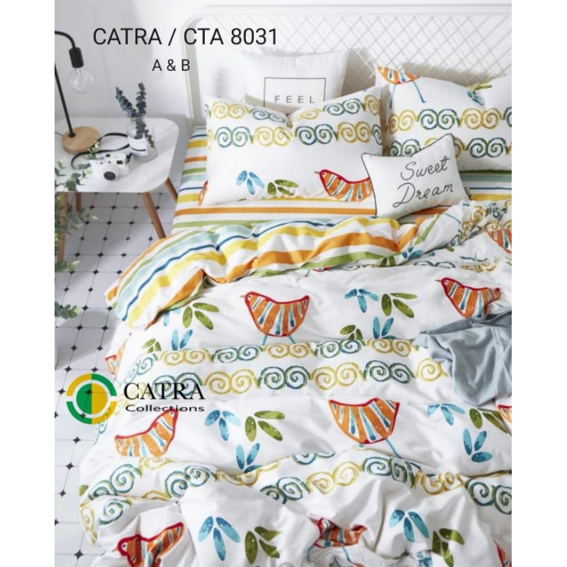BEDCOVER SET KATUN PREMIUM CATRA SPREI DOUBLE ELASTIK LOCK SPREI ANTI GESER SPREI HOMEMADE