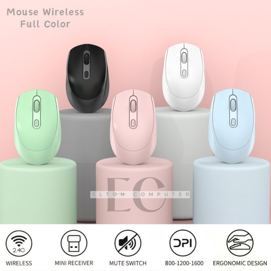Mouse Bluetooth + Wireless 2.4G Rechargeable / Mouse Wireless Bluetooth Macaron / Mouse Silent Click