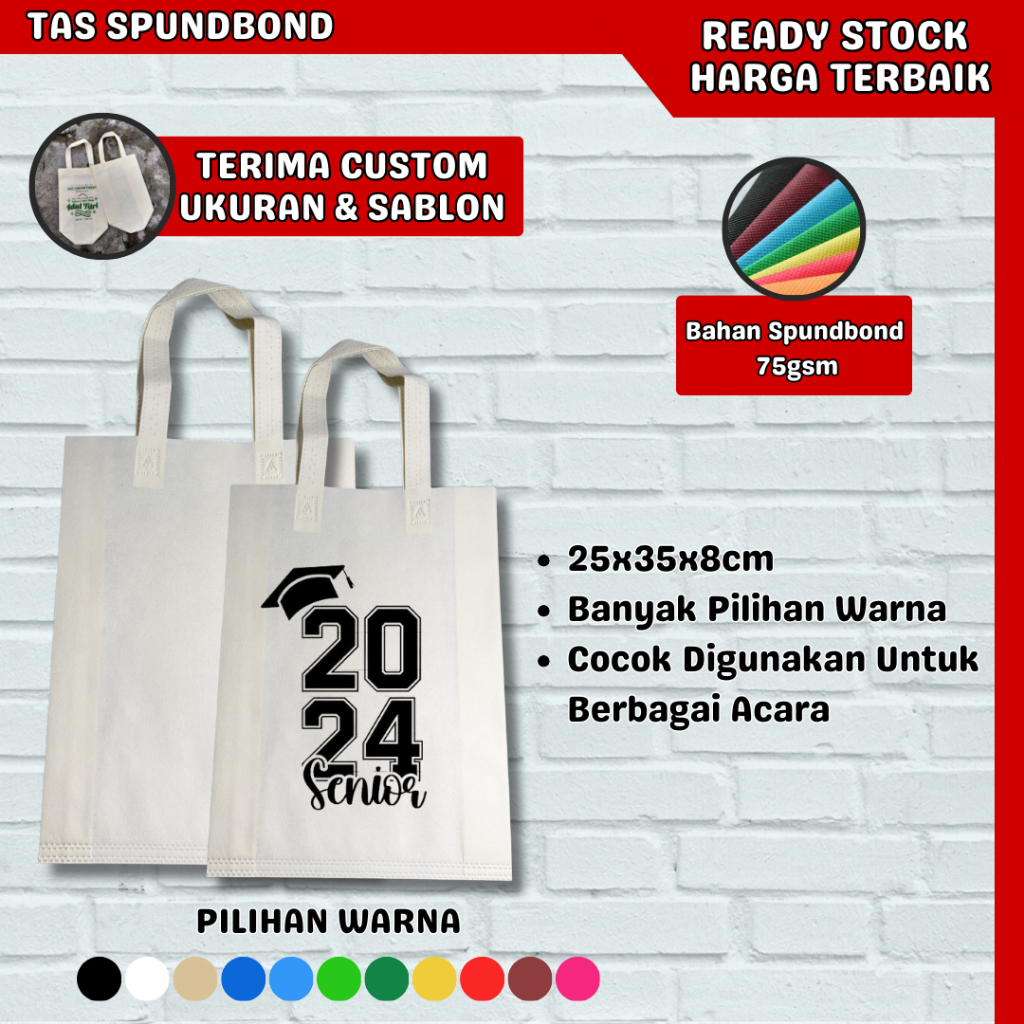 Tas Spunbond Handle Lipat Custom Tas Tali Custo Tas Kain Tas Belanja