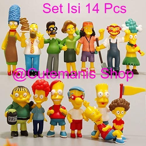 Figure The Simpsons Pajangan Mainan Set Isi 14 Simpson Homer Bart