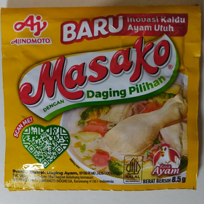 

Masako Ayam 8,5 gram ( penyedap bumbu / kaldu ayam ) isi 6 pcs