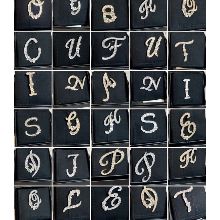 ART H7Q READY BISA GOSEND BUTTONSCARVES ALPHABET BROOCH