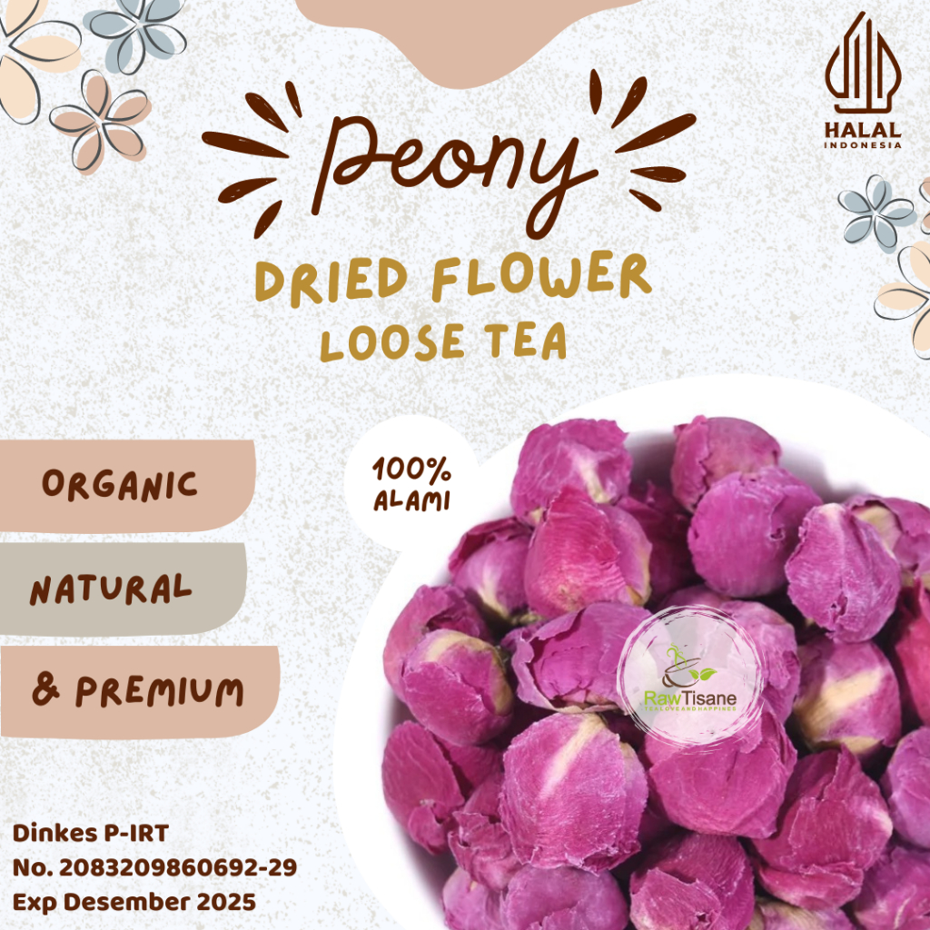 

RAW TISANE Peony Flower Tea / Peony Bud Flower Tea / Teh Bunga Peony Isi 100 Gram
