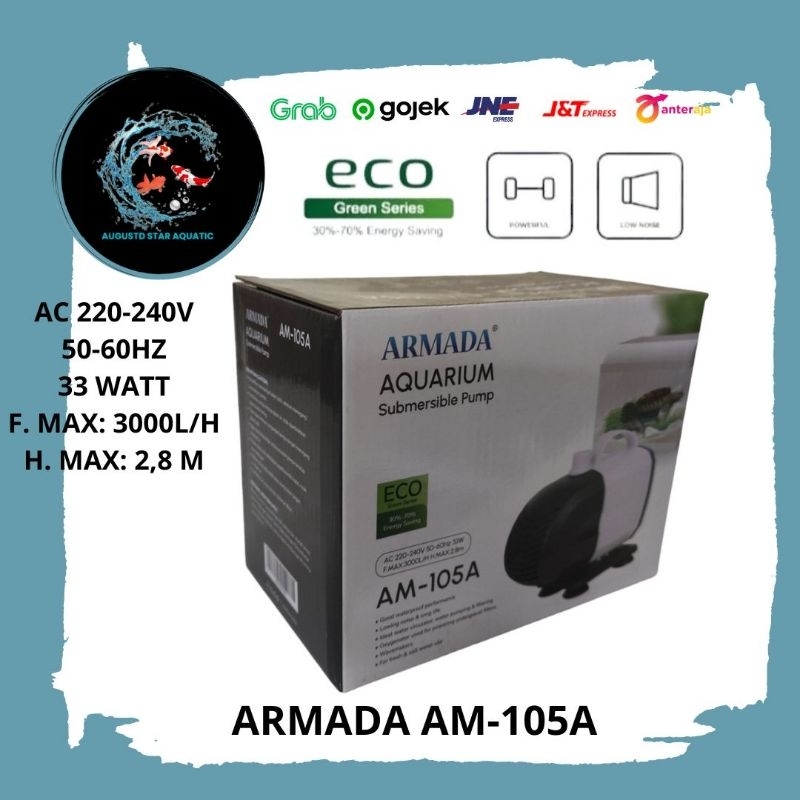 ARMADA AM-105A Mesin Pompa Celup Aquarium Kolam 3000L/H ARMADA AM 105 A