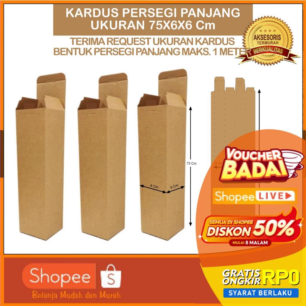 

KARDUS PERSEGI PANJANG 104x6x6 CM dan 75X6X6 CM SINGLE WALL POLOS. TERIMA PESANAN UKURAN KHUSUS PACKAGING BENTUK PERSEGI PANJANG