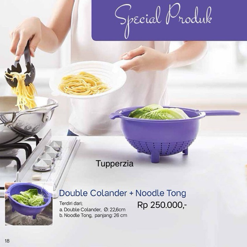 Double Colander + Noodle Tong Tupperware