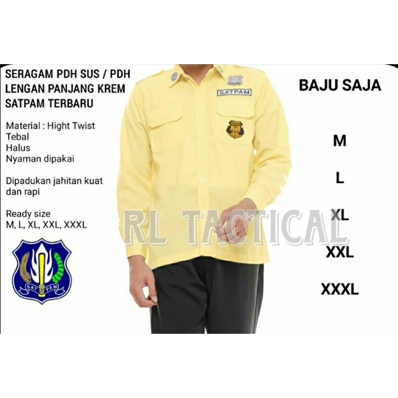 Seragam Satpam PDH Sus Kemeja Lengan Panjang