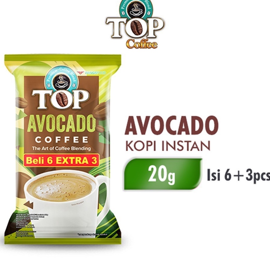 

Free Ongkir Top Coffee Kopi Instan Avocado 22 gr isi 6 3 pcs