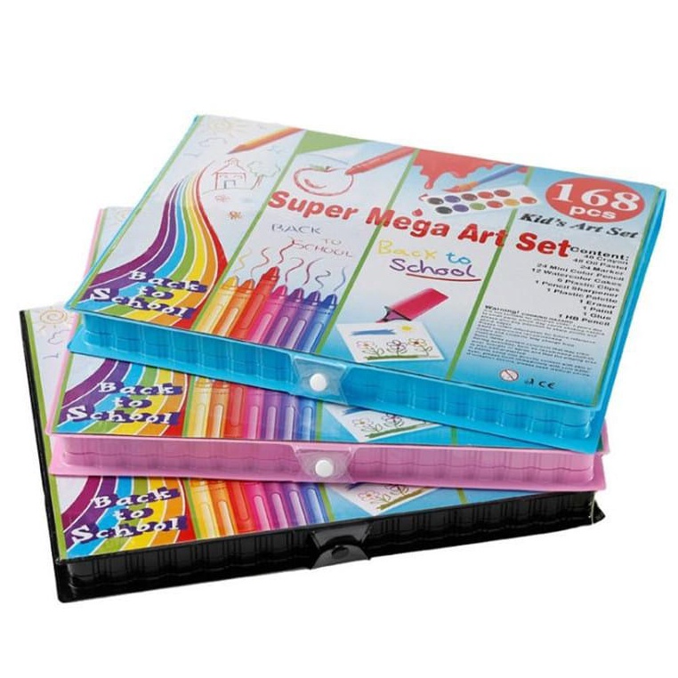 

GU Crayon Set 168pcs Krayon Mewarnai Anak 168pcs Pensil Warna Set 168pcs ART D1K3
