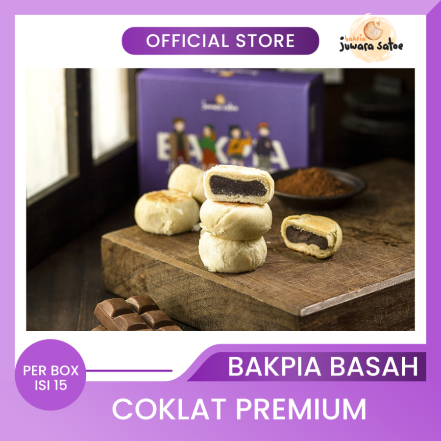 

[COD] Bakpia Juwara Satoe Kemasan Vacuum Vakum Rasa Cokelat Basah Isi 15pcs/kotak