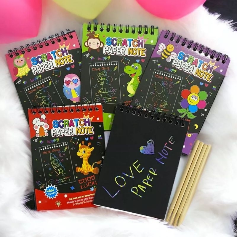 

Buku Sketsa Warna warni/Kertas mini Tulis gores gambar