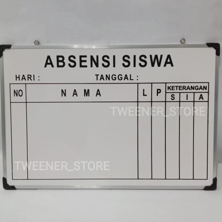 Uk4x6 Papan Tulis Absensi Siswa Harian Kelas Sekolah Whiteboard  Papan Absen Kecil ART S3B7