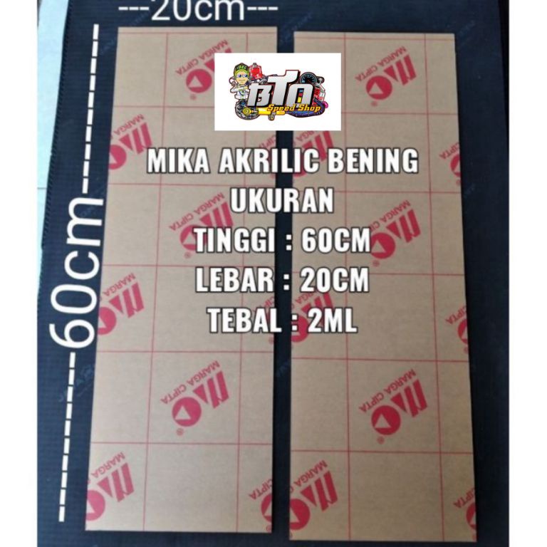 

Mika akrilik bening lembaran ukuran panjang 6cm lebar 2cm tebal 2ml ART H9E9