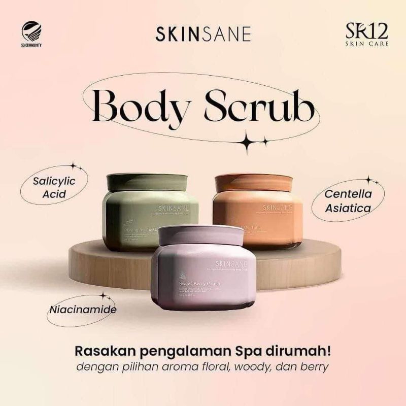 SKINSANE Body Scrub -  Lulur / Perontok daki / Menghaluskan Kulit